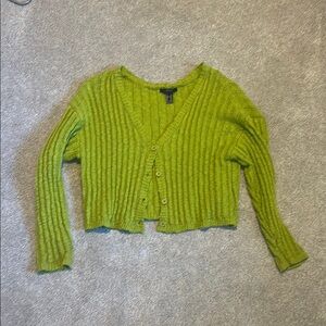 Green Ribbed Women's Sweater